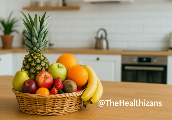a basket load of different fresh fruits