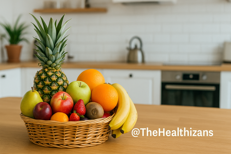 a basket load of different fresh fruits