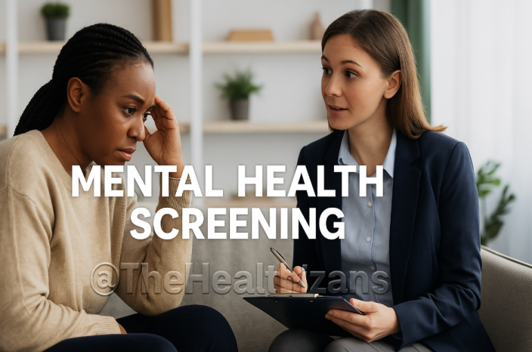a patient undergoing a mental health screening