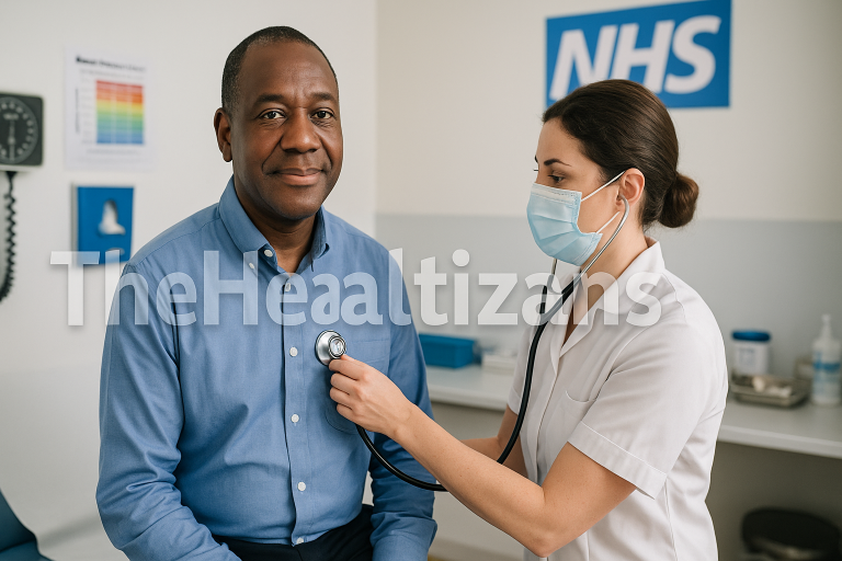 middle aged Nigerian man getting a Routine Check-ups