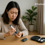 woman checking her blood sugar